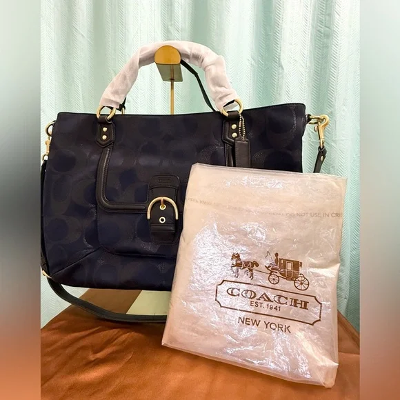 NWT - 2013 Coach Campbell Signature Metallic Izzy Satchel (F26241) - Picture 2 of 8